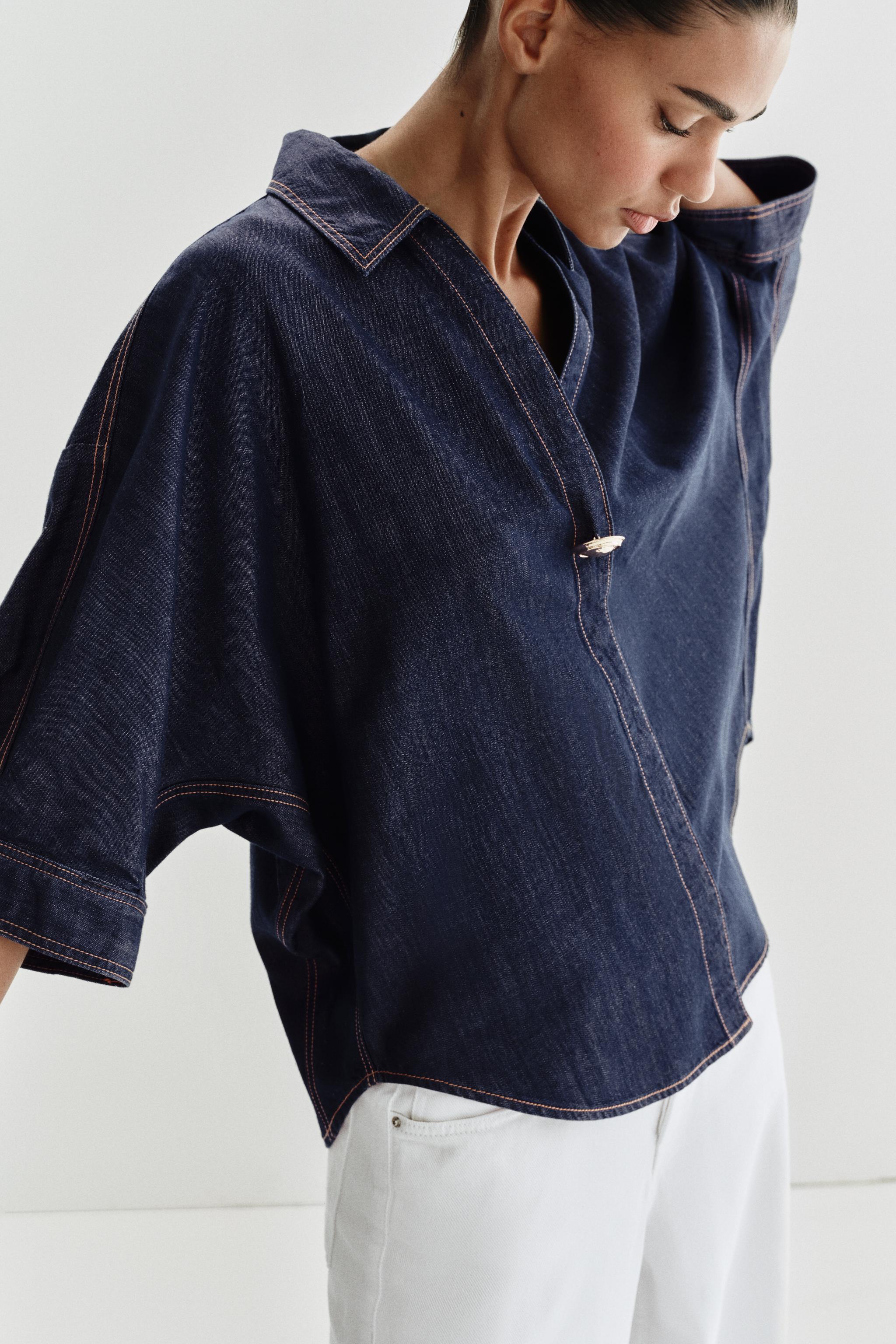 Z1975 GOLD APPLIQUÉ DENIM SHIRT